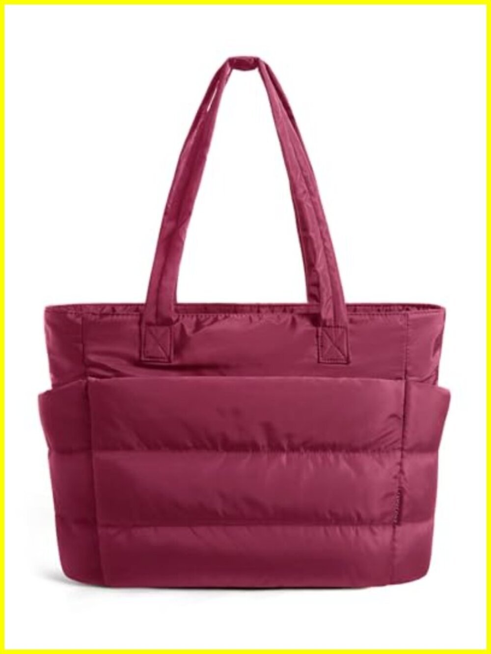 BAGSMART Puffy Tote Bag for Women, Lightweight Work Tote Handbag, Polyester,